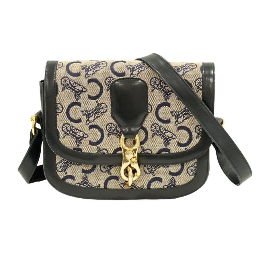 本物 セリーヌ CELINE C サルキー 馬車柄 ヴィンテージ ショルダー  