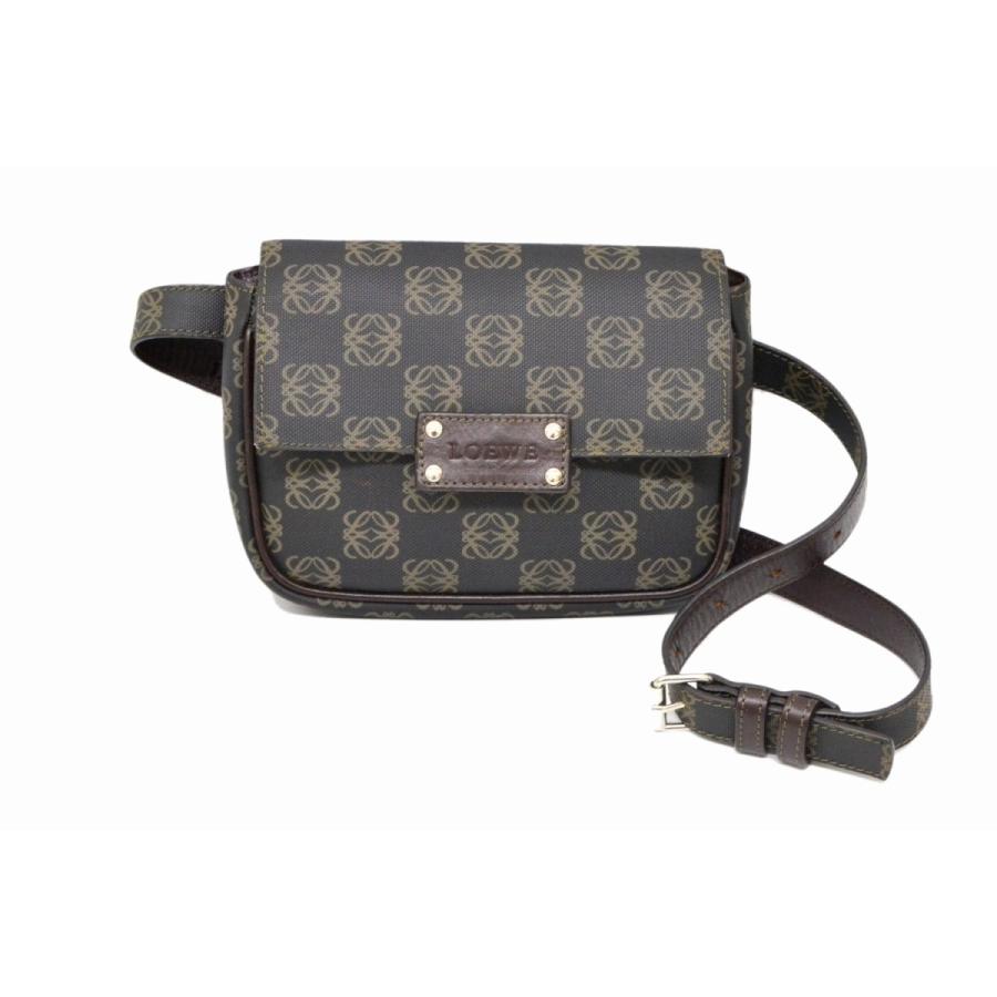 本物 LOEWE ロエベ アナグラム ウエストポーチ ウエストバッグ ボディ 