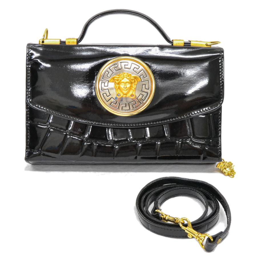 本物 GIANNI VERSACE ヴェルサーチ メデューサ 2WAY ショルダー