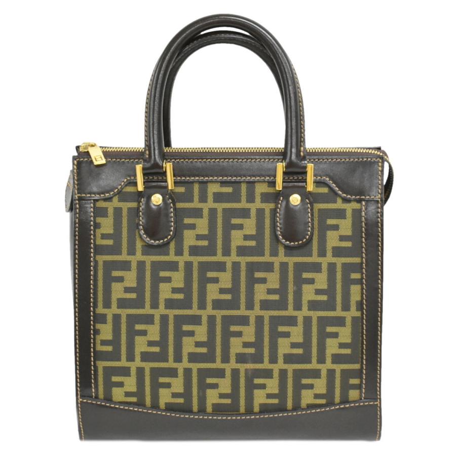本物 フェンディ FENDI ズッカ柄 ハンドバッグ トートバッグ 