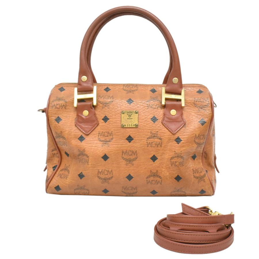 本物 エムシーエム MCM 2WAY ショルダーバッグ ミニ ボストンバッグ 
