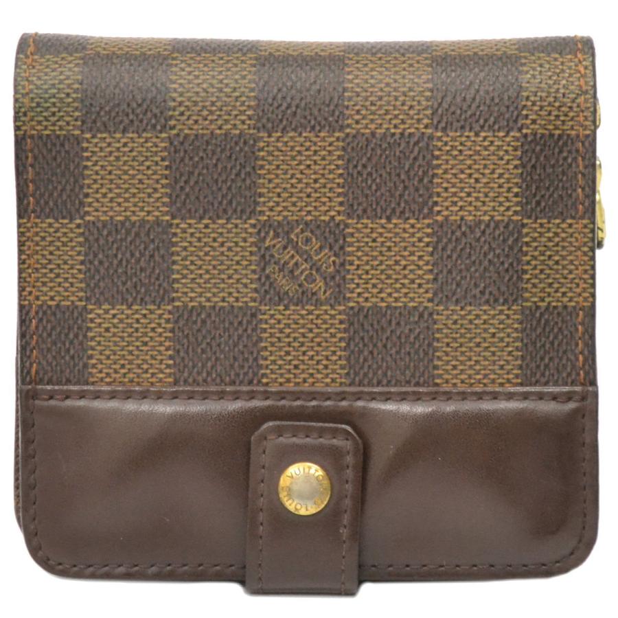 本物 ルイヴィトン LOUIS VUITTON LV コンパクトジップ ダミエ エベヌ 