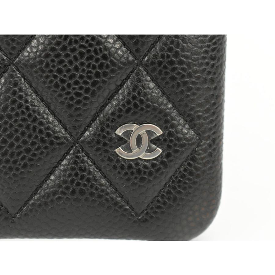 本物 シャネル CHANEL マトラッセ キャビアスキン レザー iphone11