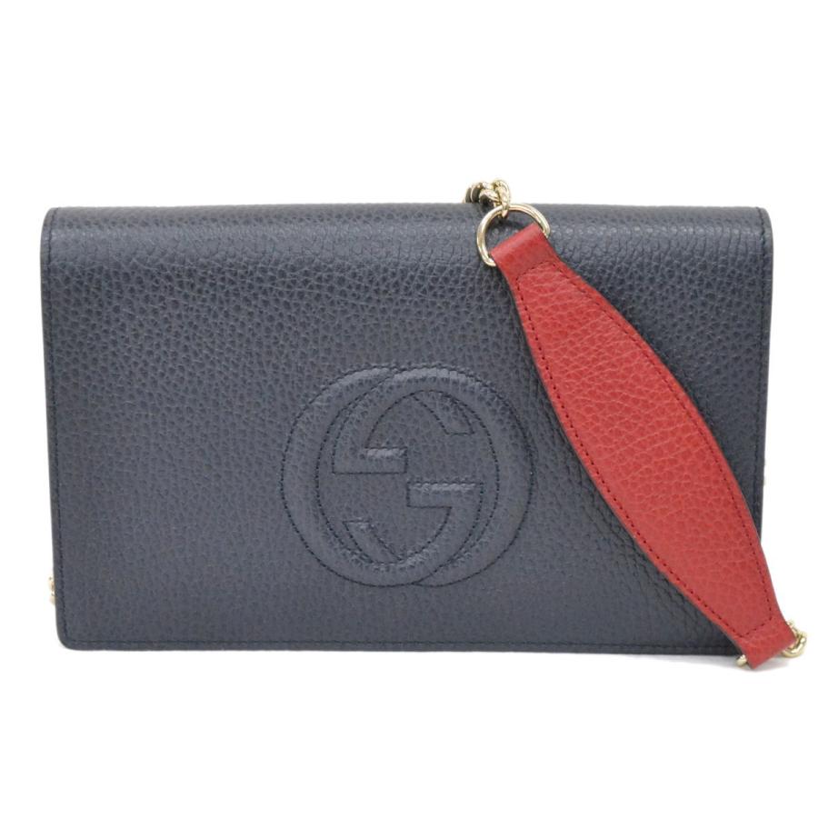 本物 グッチ GUCCI インターロッキングG チェーン ウォレット 長財布 