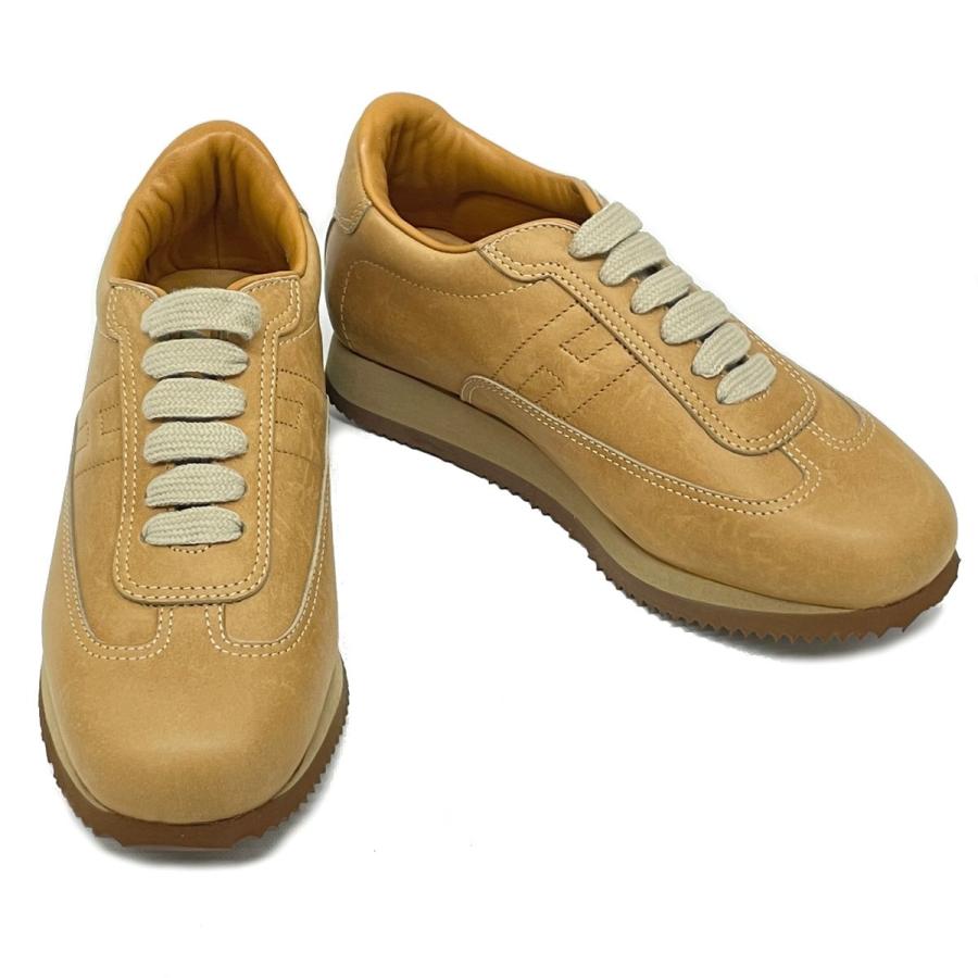 /革靴/美品/キャメル/36 】レザー 【HERMES エルメスHERMES 1/2(25cm位 白黒キャメル38 クイッカーレザーシューズ 靴