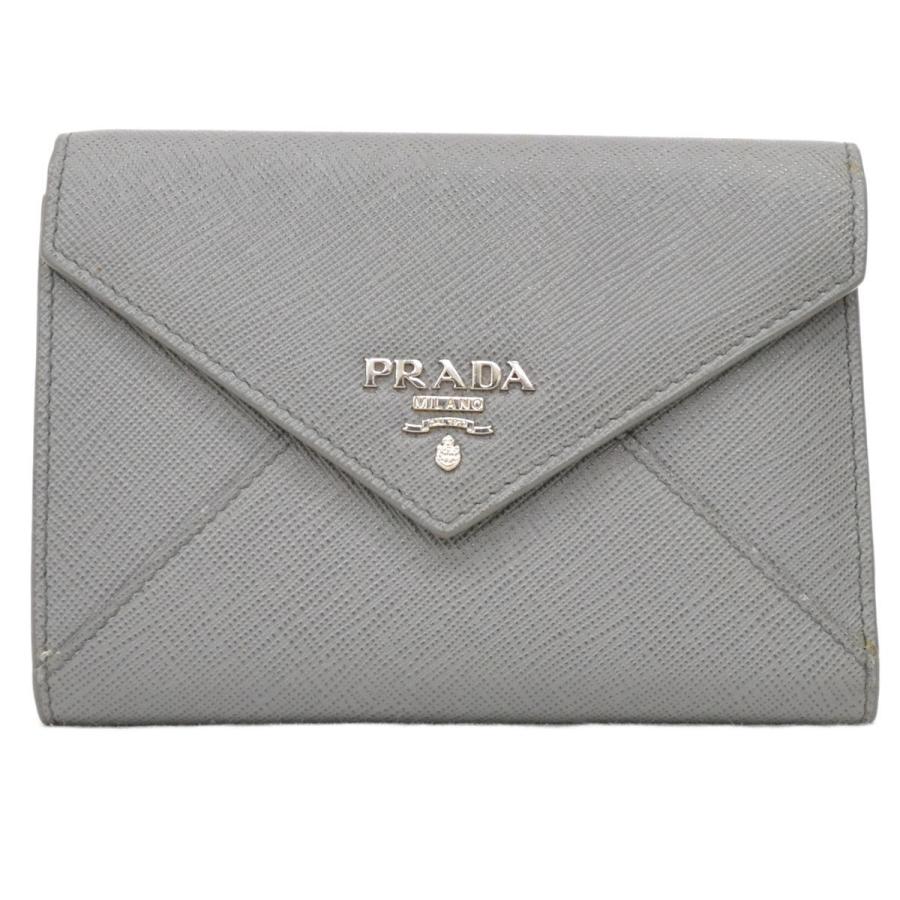 本物 プラダ PRADA サフィアーノ レザー レターウォレット 二つ折 折  