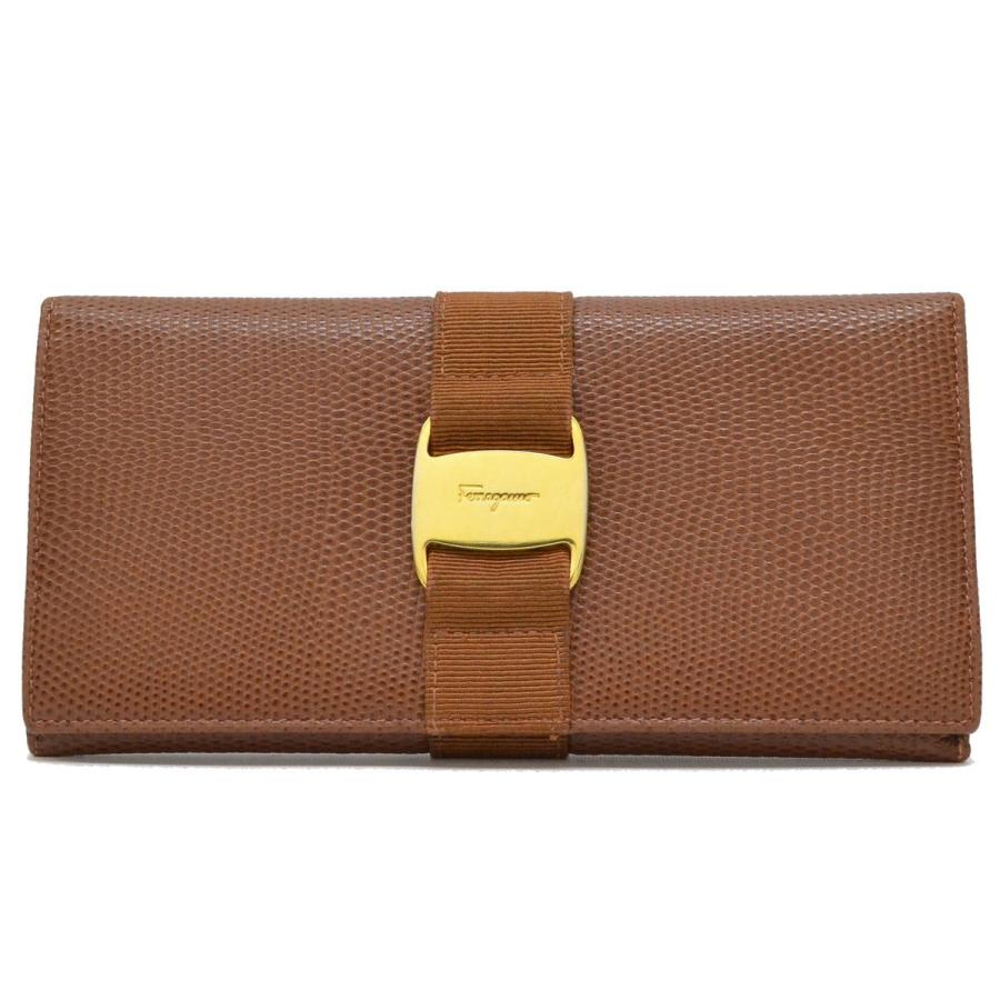 本物 Salvatore Ferragamo サルヴァトーレ フェラガモ ヴァラ 長財布 
