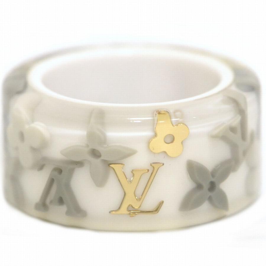 LOUIS VUITTON Resin Monogram Farandole Ring M Grey 7 1003546