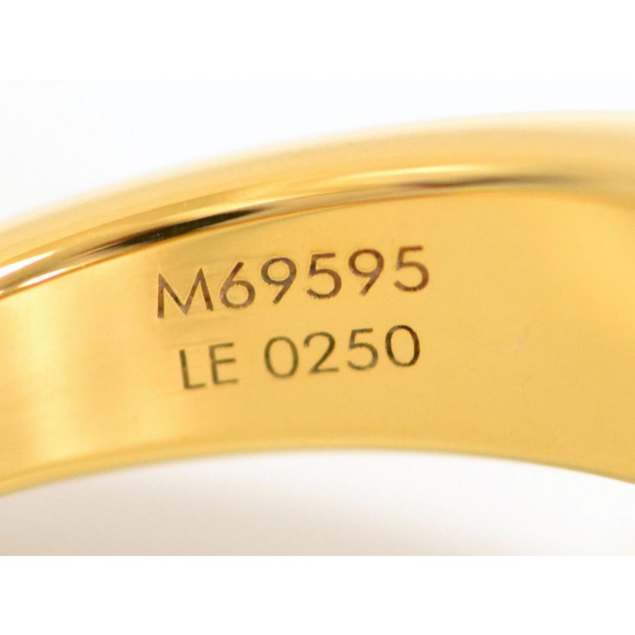 本物 ルイヴィトン LOUIS VUITTON LV バーグエッセンシャル V リング 指輪 M 12.5号 ゴールド メッキ ホワイト M69595