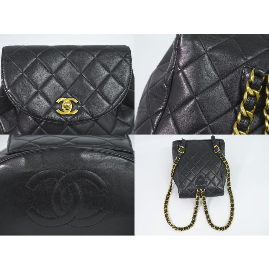 本物 シャネル CHANEL ココマーク マトラッセ チェーン リュックサック バックパック レザー ブラック｜y-shopping-hirakoba｜04