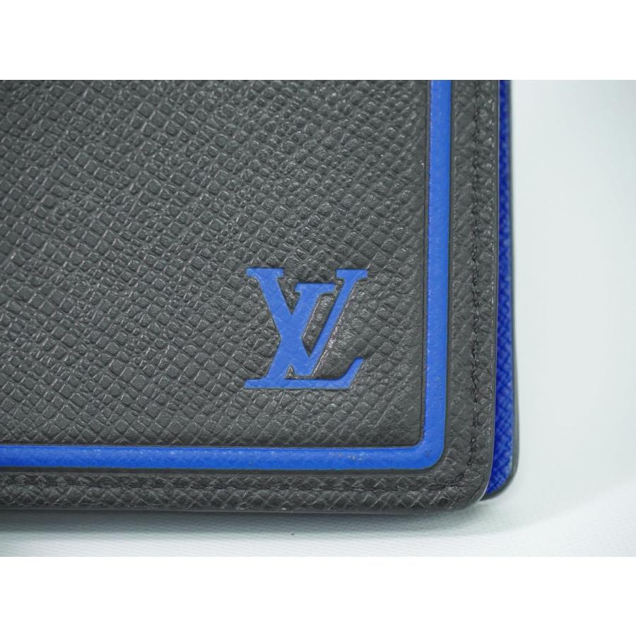 本物 ルイヴィトン LOUIS VUITTON LV ポルトフォイユブラザ タイガ レザー 長財布 ブラック ブルー M63300｜y-shopping-hirakoba｜07