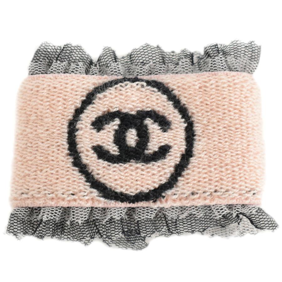 本物 シャネル CHANEL ココマーク リストバンド パイル レース