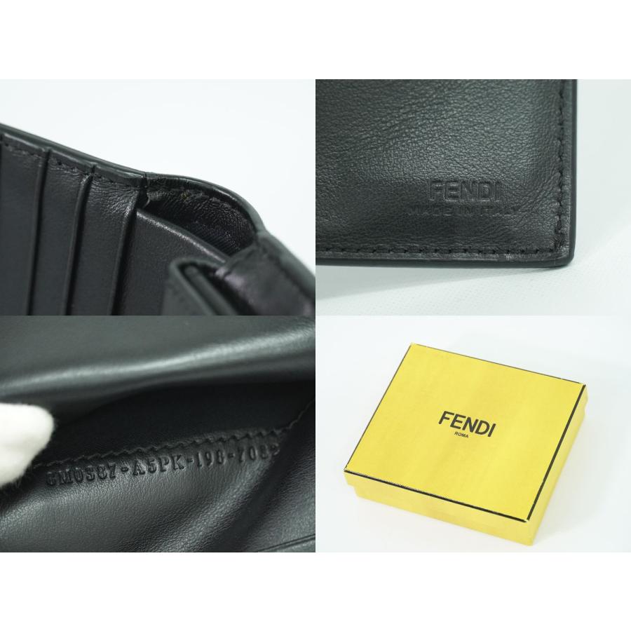 本物 フェンディ FENDI エフイズフェンディ 折財布 コンパクトウォレット レザー ブラック 8M0387｜y-shopping-hirakoba｜09