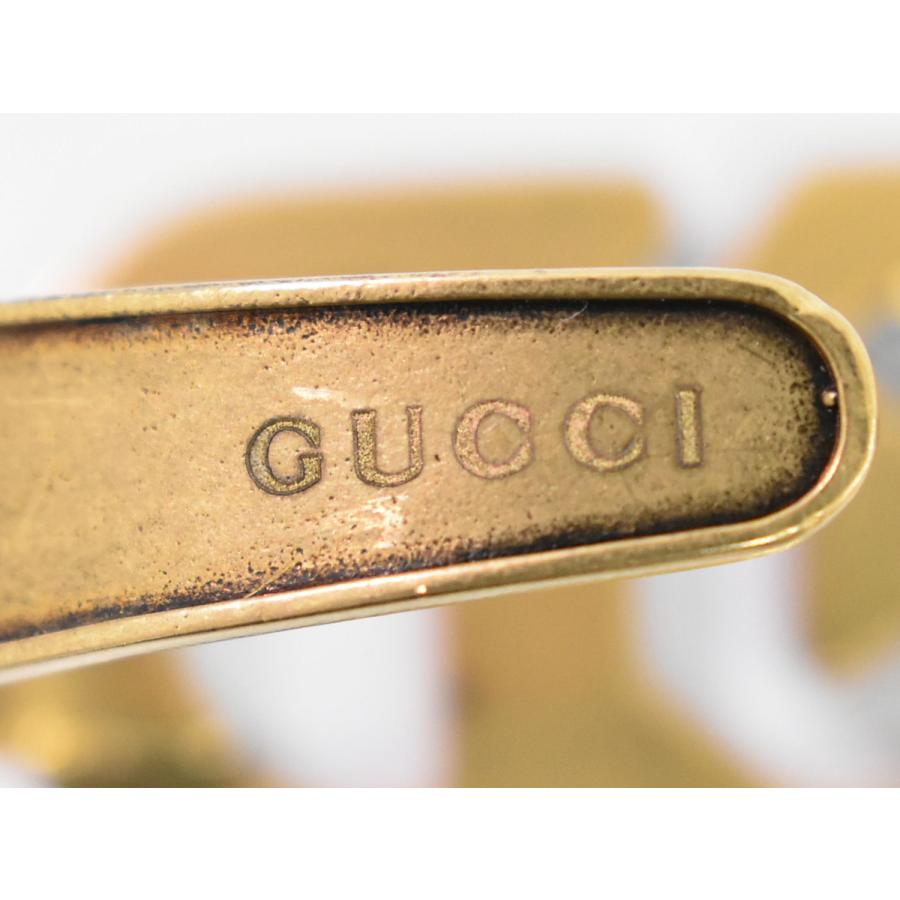 本物 グッチ GUCCI LOVED フェイクパール パームカフ 真鍮 GP ゴールドメッキ グレー｜y-shopping-hirakoba｜07