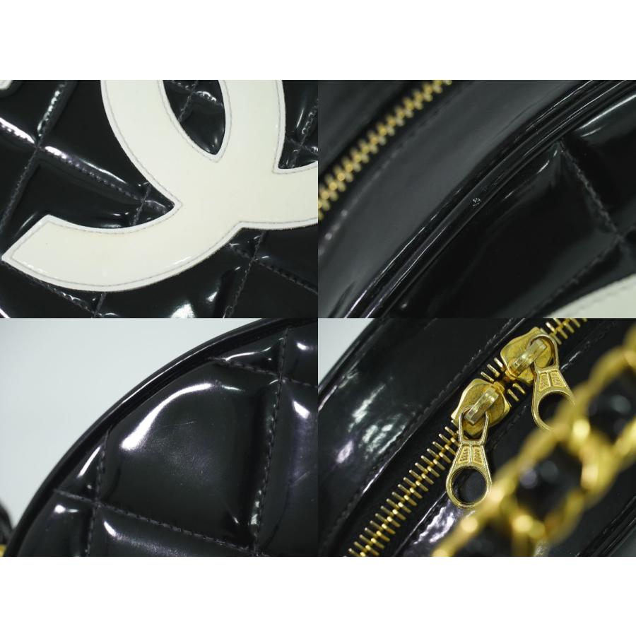 CHANEL ココマーク　パテントレザー バニティバッグ ブラック　シャネル CHANEL 本物 シャネル ココマーク マトラッセ バニティバッグ