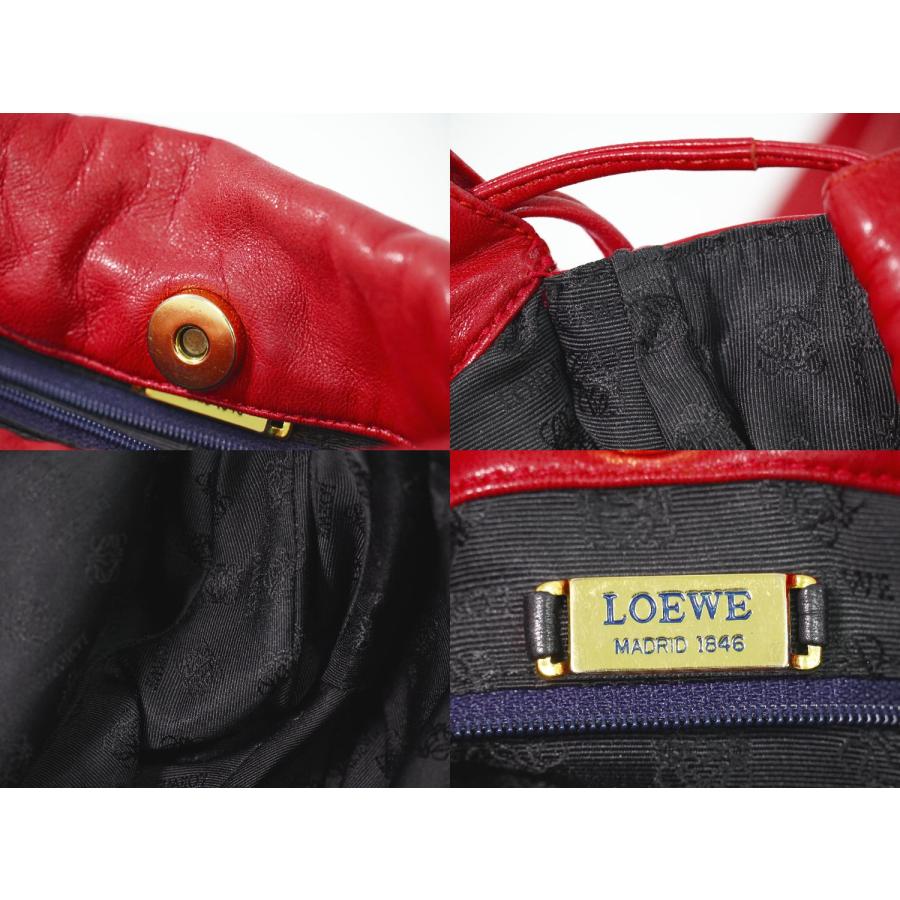 本物 ロエベ LOEWE アナグラム ショルダーバッグ ポシェット レザー レッド｜y-shopping-hirakoba｜09