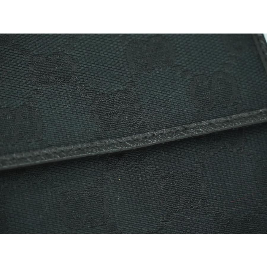 GUCCI 本物 グッチ GGキャンバス 二つ折り 折財布 コンパクト