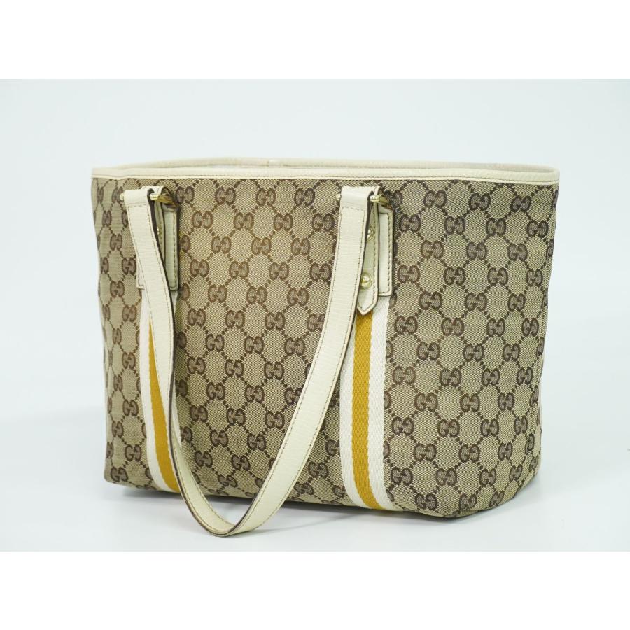 【美品】グッチ トートバッグ ハンドバッグ ベージュ キャンバス シェリーライン GUCCI 本物 グッチ シェリーライン GGキャンバス ショルダー
