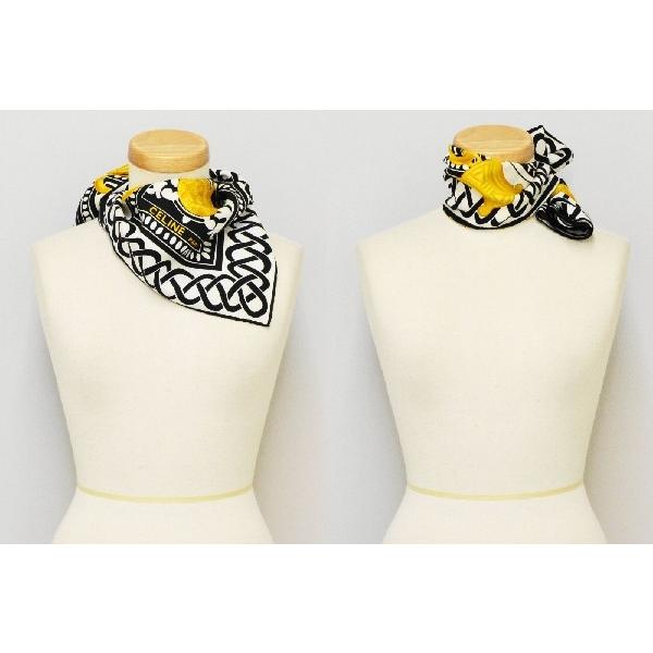 セリーヌイタリア製シルクスカーフCELINE チェーンSILK 絹