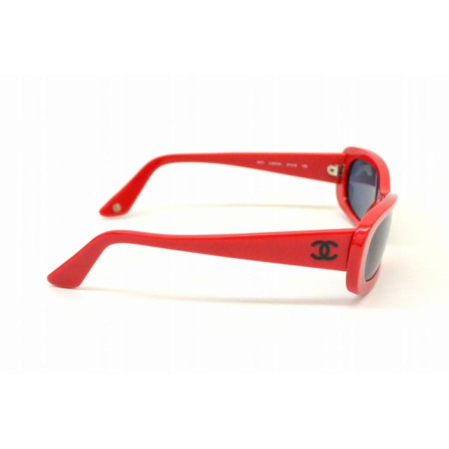 本物 CHANEL シャネル 5011 CC COCO ココマーク サングラス メガネ 眼鏡 プラスチック レッド 赤 中古