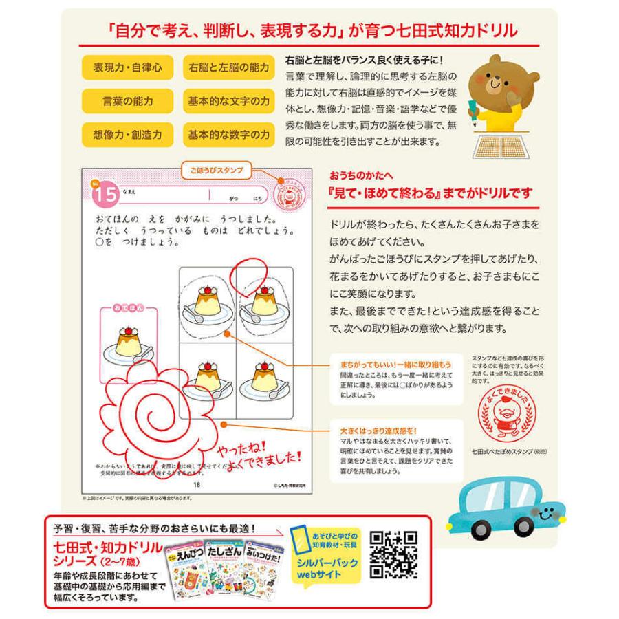 七田式・知力ドリル 5歳 6歳 みぎのう プリント 子供 幼児 知育 教育