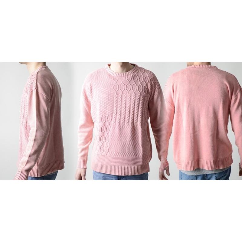 ポッキリ価格 カラーフェードbigクルーネックニット メンズ ニット 綿ニット セーター クルーネック 薄手 トップス サーフ系 ピンク 春服 2703 Slowgan 通販 Yahoo ショッピング