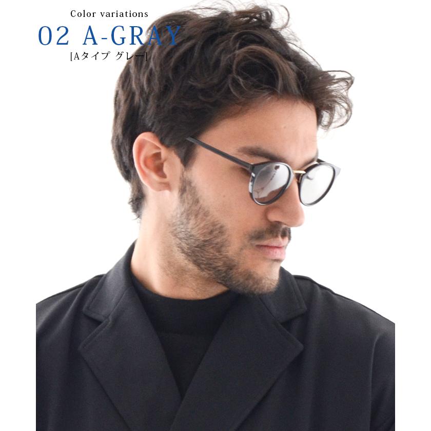 サングラス メンズ 夏 秋 カラーレンズ ブルーレンズ ボストン 丸