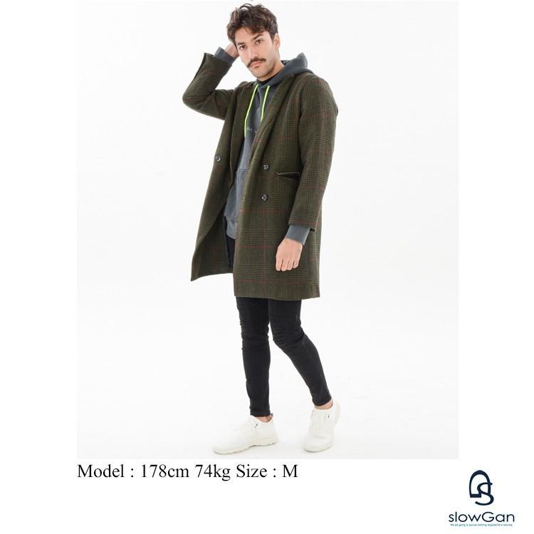 コート メンズ 冬服 秋冬 ダブルブレスト チェスターコート チェック柄 ロングコート スーツコート ベージュ カーキ M L Slowgan 通販 Yahoo ショッピング