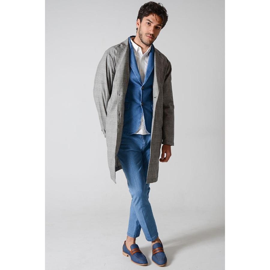 コート メンズ 春 春服 スプリングコート チェスターコート グレンチェック 黒 ロングコート スーツコート M L Slowgan 通販 Yahoo ショッピング