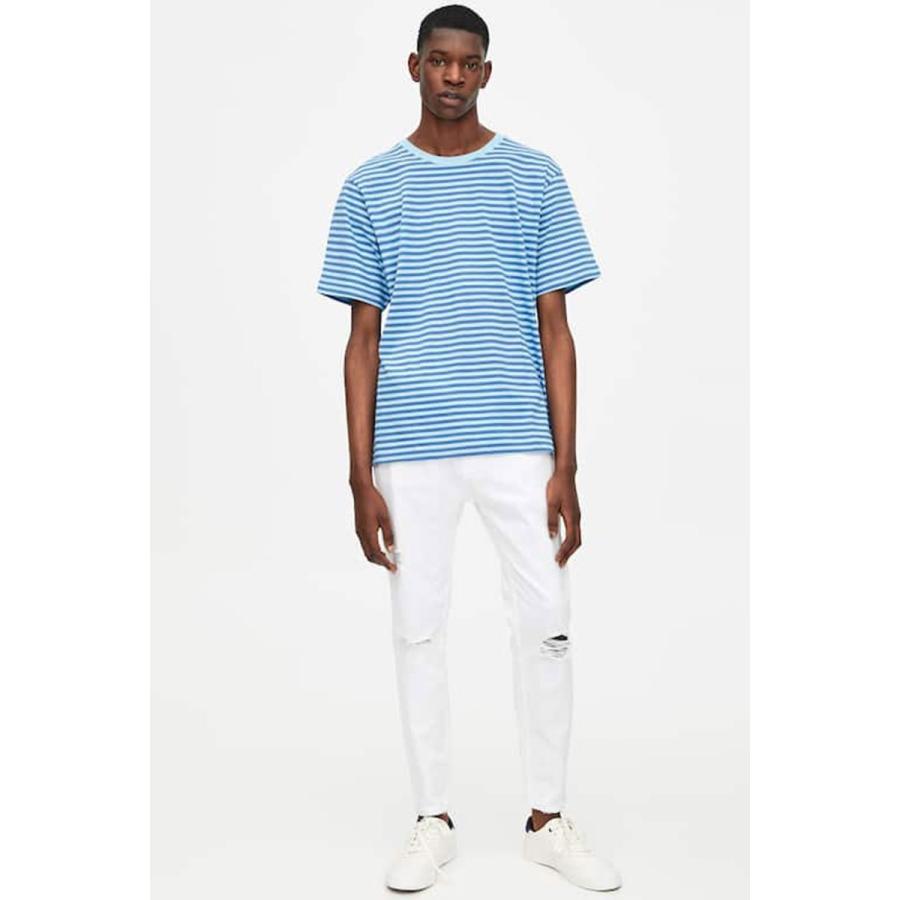 スキニーパンツ メンズ Pull Bear プルアンドベア 白パン デニム 夏