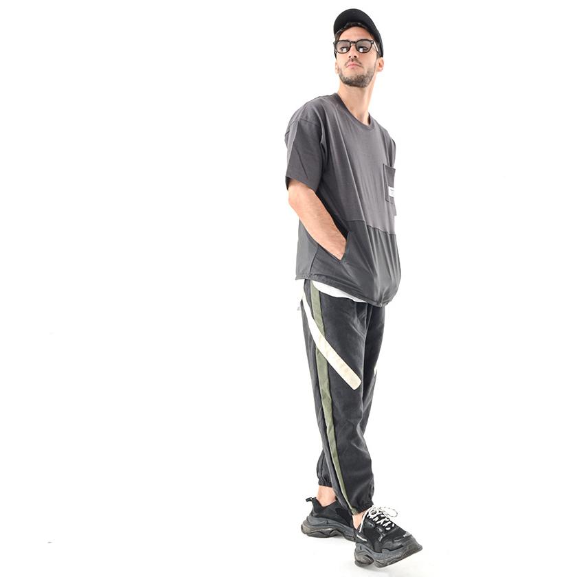 ワイドパンツ メンズ 春夏 夏服 リラックス ゆったり ストレッチ 薄手 太め ストリート ブラック グレー カーキ フリーサイズ Abrb Slowgan 通販 Yahoo ショッピング