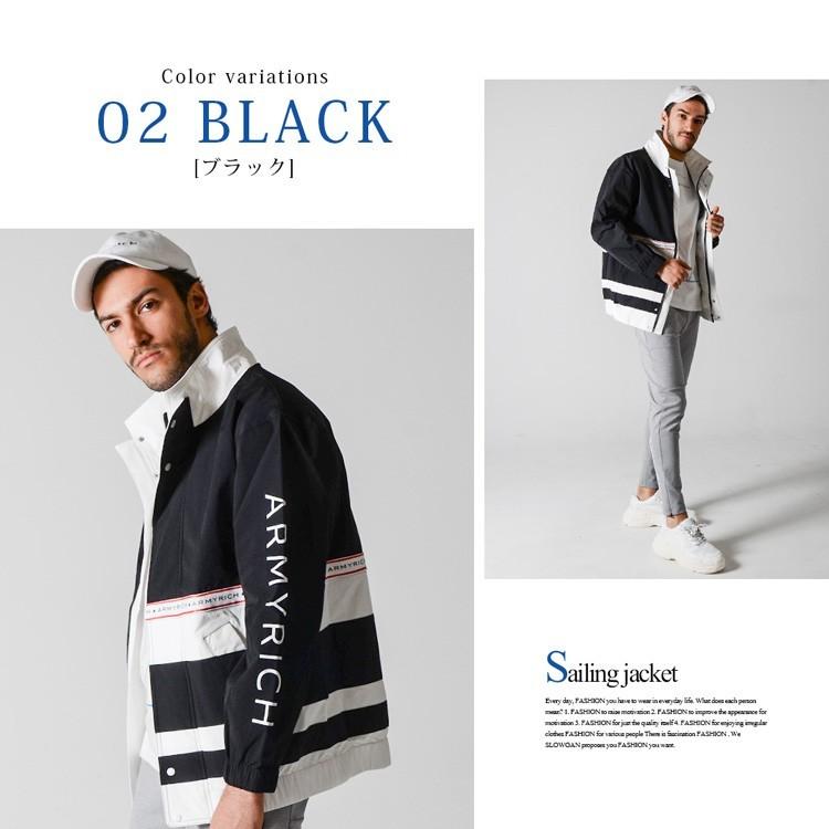 ナイロン ジャケット メンズ セーリングジャケット 秋冬 冬服 ストレッチ 大きいサイズ Xl ネイビー ブラック S Xl Armyrich アーミーリッチ Caj Slowgan 通販 Yahoo ショッピング