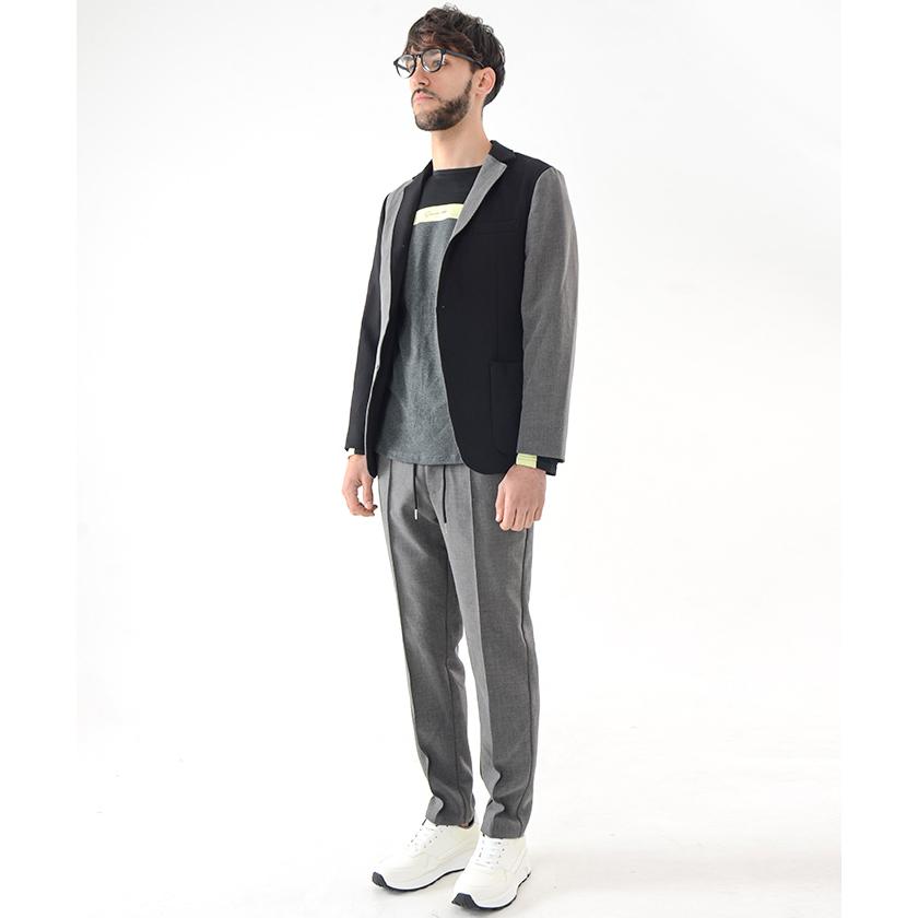 セットアップ メンズ 秋冬 冬服 カジュアルスーツ 上下セット バイカラー ストレッチ ブラック グレー M 3l 30代ファッション 40代 おしゃれ 大きいサイズ Cajs b Slowgan 通販 Yahoo ショッピング