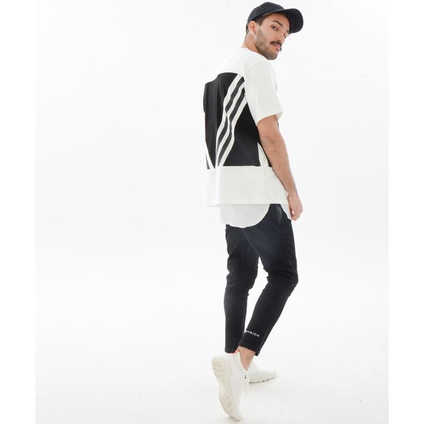 ビッグシルエット メンズ Tシャツ 春夏 春服 半袖 スポーティー 綿100 クルーネック ヘビーウェイト オーバーサイズ 大きいサイズ ロング丈 韓国 Cas 845 Slowgan 通販 Yahoo ショッピング