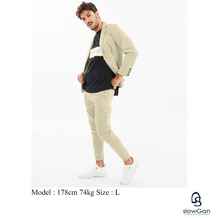 スウェット セットアップ メンズ 春夏 カジュアル スーツ上下 ストレッチ おしゃれ 大きいサイズ ネイビー ブラック ベージュ S Xl Cbjs Slowgan 通販 Yahoo ショッピング