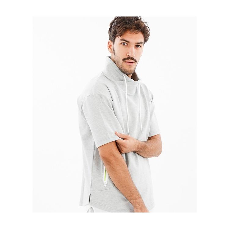 セットアップ メンズ 夏 夏服 半そで パーカー 接触冷感 レーヨンポンチ ハーフパンツ ジム着 オーバーサイズ ビッグシルエット Cbss Slowgan 通販 Yahoo ショッピング