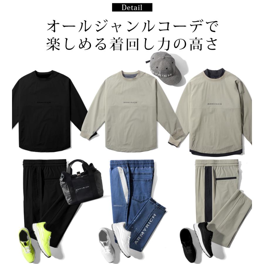 ロンT メンズ 春服 ナイロン トレーナー 長袖 ストレッチ スポーティ