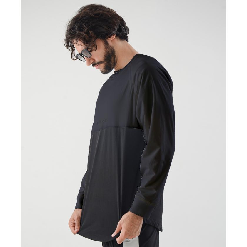 ロンT メンズ 春服 ナイロン トレーナー 長袖 ストレッチ スポーティ