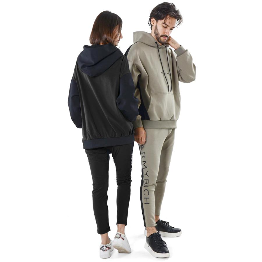 セットアップ メンズ ARMYRICH ナイロン切替ボンディングパーカー
