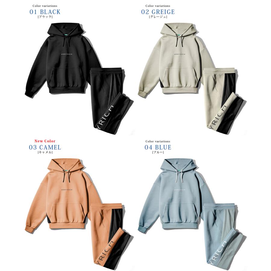セットアップ メンズ ARMYRICH ナイロン切替ボンディングパーカー