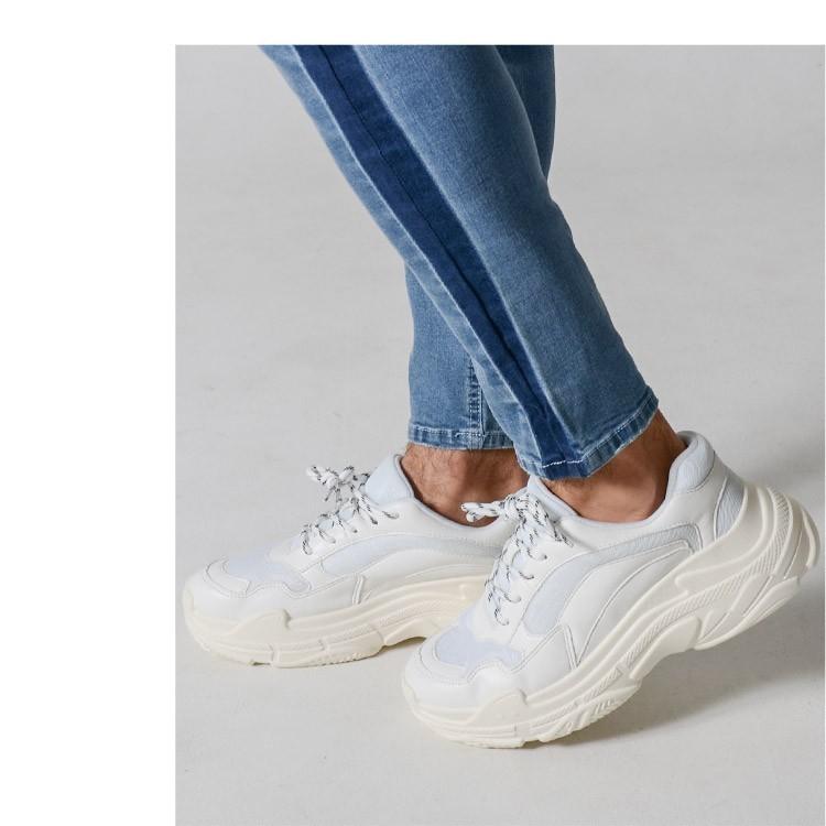 スニーカー メンズ ダッドシューズ ダッドスニーカー 春 厚底 白スニ ホワイト 26 0cm 27 5cm Cle 461 10 Slowgan 通販 Yahoo ショッピング