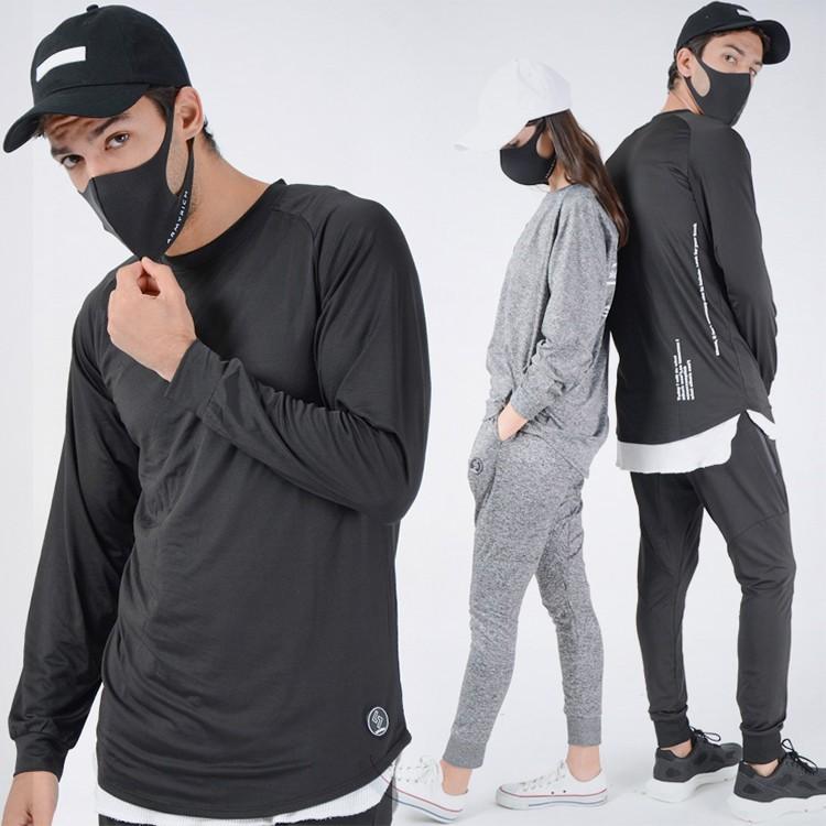 セットアップ メンズ 春夏 春服 ロンt スウェット ジョガーパンツ ジム着 スポーティ 大きいサイズ 大きめ 韓国 ブラック グレー M Xl M004set Slowgan 通販 Yahoo ショッピング