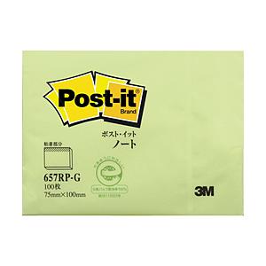 3Mジャパン ３Ｍ　ポスト・イット　７５Ｘ１００ｍｍ　１００枚　グリーン   657RP-G | 