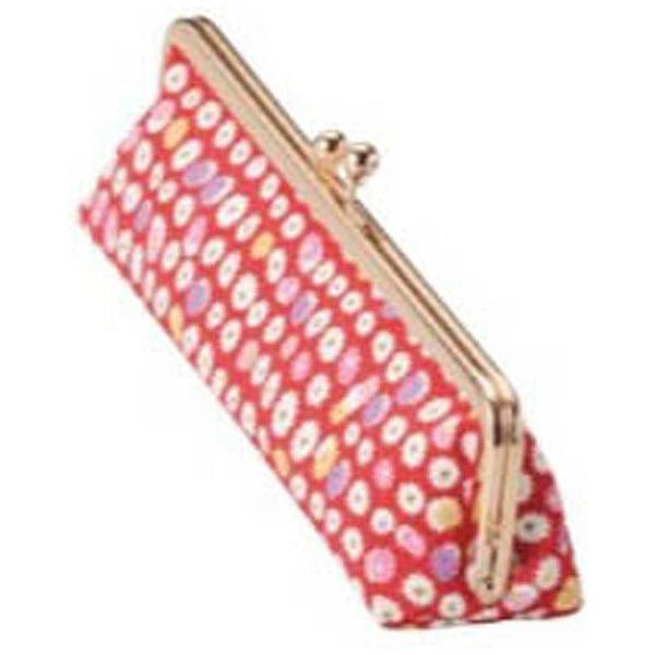 宇仁繊維ファッション がま口スリム型 メガネケース（豆小花/赤） 【852】 |  | 02
