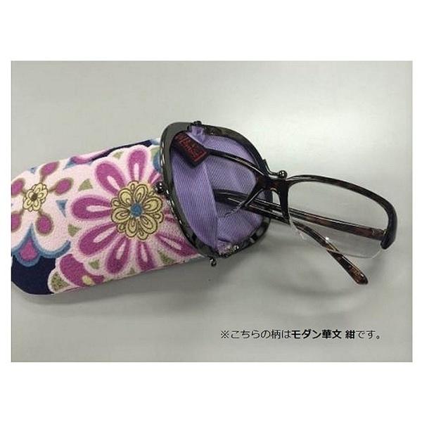宇仁繊維ファッション がま口たて型 メガネケース（モダン梅/黒） [振込不可] | 名古屋眼鏡 | 01