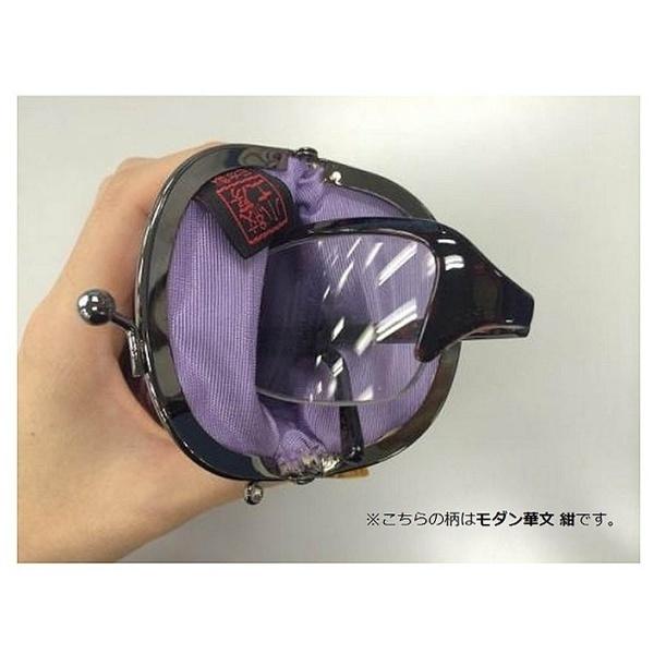 宇仁繊維ファッション がま口たて型 メガネケース（モダン梅/黒） [振込不可] | 名古屋眼鏡 | 02
