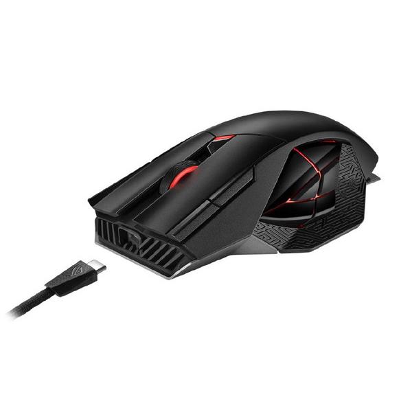 ASUS(エイスース) ゲーミングマウス P707 ROG SPATHA X ブラック ［光学式 /有線／無線(ワイヤレス) /12ボタン /Bluetooth・USB］ P707ROGSPATHAX | ASUS | 01