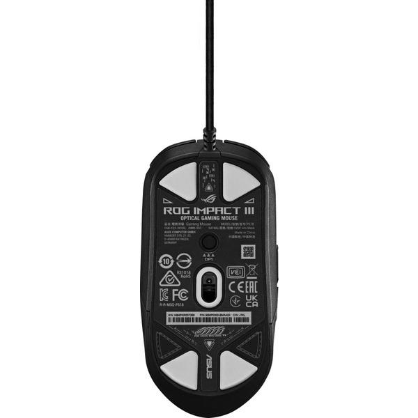 ASUS(エイスース) ゲーミングマウス ROG Strix Impact III ブラック P518/ROG/STRIX/IMPACT/3 ［光学式 /有線 /6ボタン /USB］ 【864】 | ASUS | 04