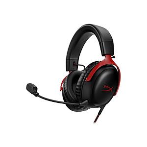 HYPERX 727A9AA ゲーミングヘッドセット Cloud III ブラック/レッド ［φ3.5mmミニプラグ＋USB-C＋USB-A /両耳 /ヘッドバンドタイプ］ | 