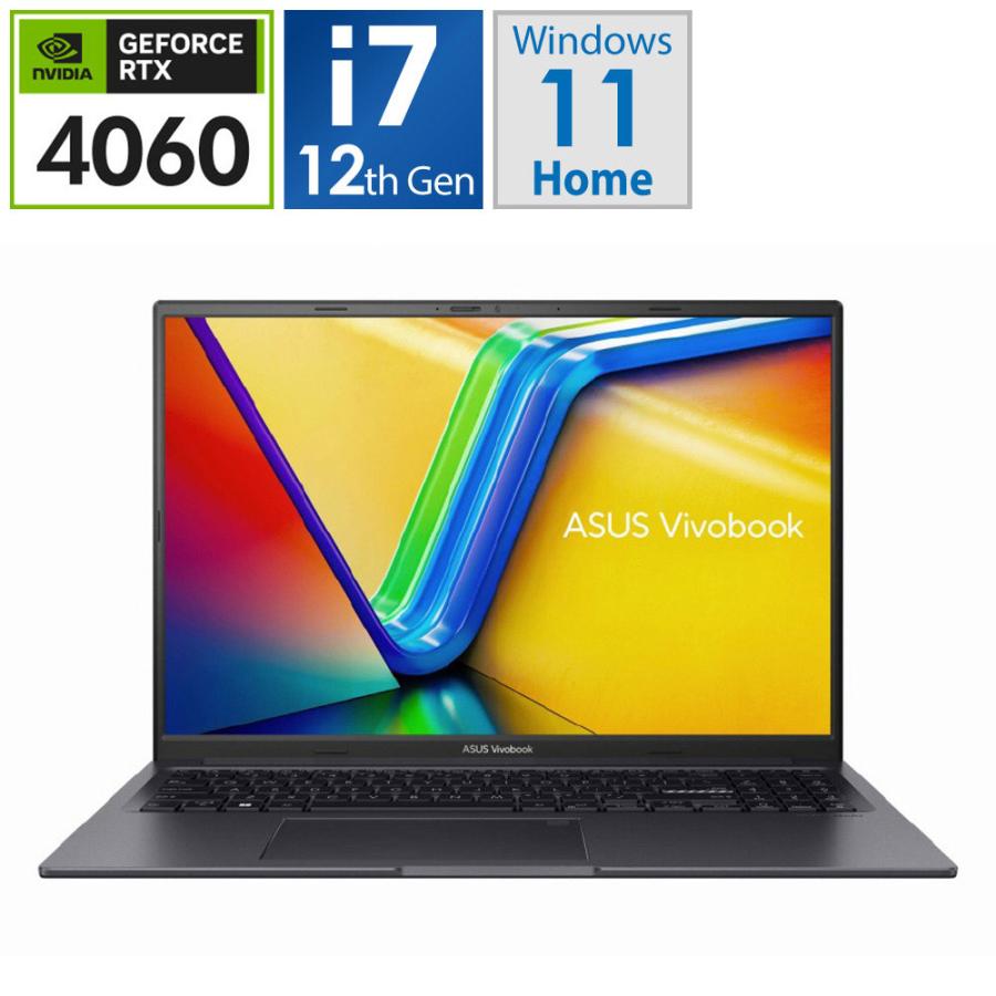 ノートパソコン Vivobook 16X(RTX 4060) インディーブラック K3605ZV-N1038W ［16.0型 /Windows11 Home /intel Core i7 /メモリ：16GB /SSD：512GB /WPS Offi… | ASUS | 01